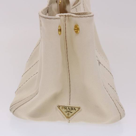 PRADA Kanapa MM Hand Bag Canvas 2way White Auth bs6430 - Picture 4 of 16